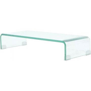 vidaXL TV-meubel/monitorverhoger transparant 60x25x11 cm glas