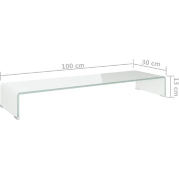 vidaXL TV-meubel/monitorverhoger 100x30x13 cm glas groen