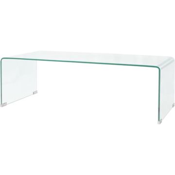 vidaXL Salontafel 98x45x30 cm gehard glas transparant