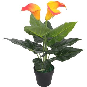 vidaXL Kunst calla lelie plant met pot 45 cm rood en geel