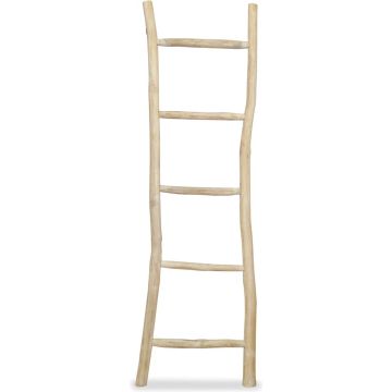 vidaXL Handdoekenladder met 5 sporten 45x150 cm teakhout