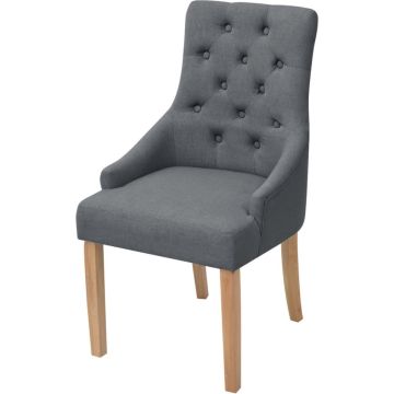 vidaXL Eetkamerstoelen 6 st stof donkergrijs