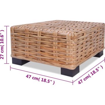 vidaXL Loungeset natuurlijk rattan 27-delig