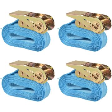 vidaXL Spanbanden 0,8 ton 6mx25mm blauw 4 st