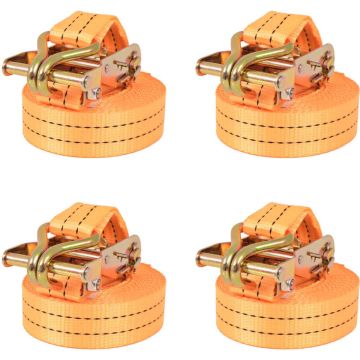 vidaXL Spanbanden 1 ton 6mx38mm oranje 4 st