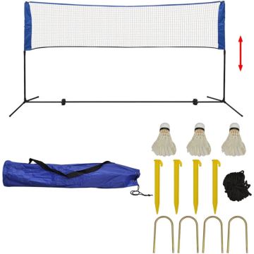 vidaXL Badminton net met shuttles 300x155 cm