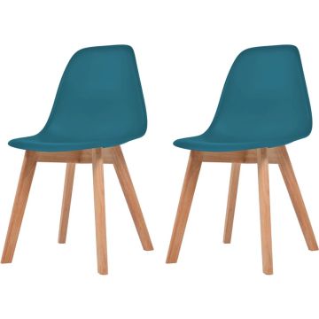 vidaXL Eetkamerstoelen 2 st kunststof turquoise