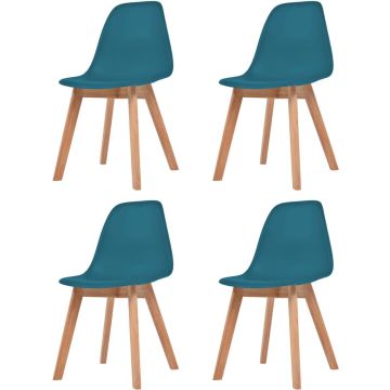 vidaXL Eetkamerstoelen 4 st kunststof turquoise