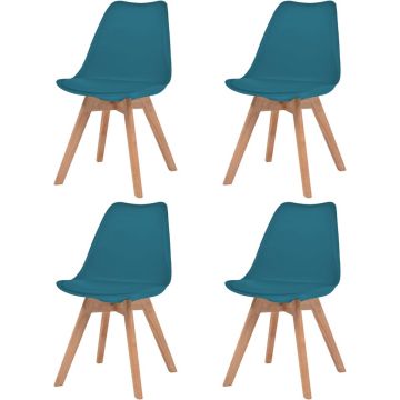 vidaXL Eetkamerstoelen 4 st kunststof turquoise