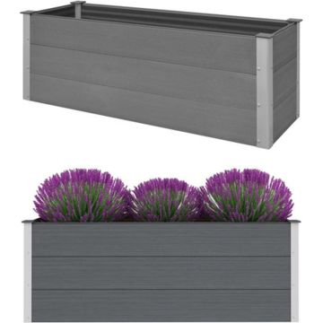 vidaXL Plantenbak verhoogd 150x50x54 cm HKC grijs