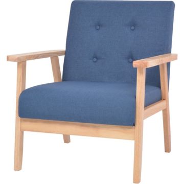 vidaXL Fauteuil stof blauw