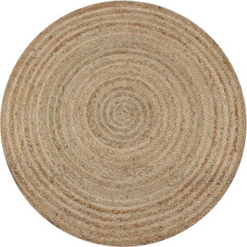 vidaXL Tapijt rond 90 cm gevlochten jute