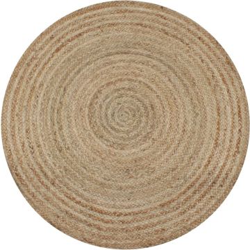 vidaXL Tapijt rond 150 cm gevlochten jute