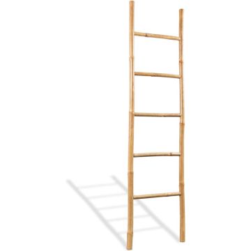 vidaXL Handdoekladder met 5 sporten 150 cm bamboe