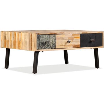 vidaXL Salontafel 90x65x40 cm massief gerecycled teakhout