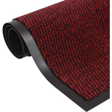 vidaXL Droogloopmat rechthoekig getuft 80x120 cm rood