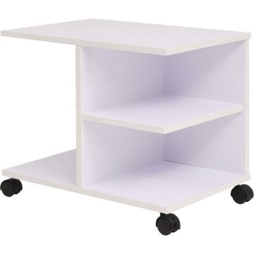 vidaXL Plankenkast verrijdbaar 50x35x42 cm wit