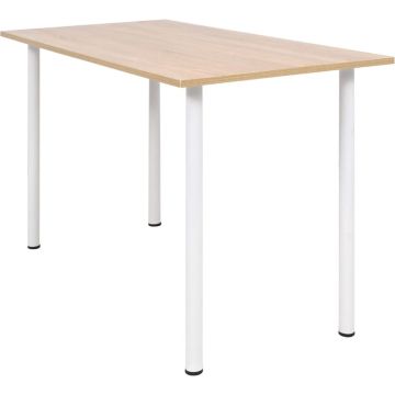 vidaXL Eettafel 120x60x73 cm eikenkleur en wit