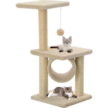 vidaXL Kattenkrabpaal met sisal krabpalen 65 cm beige