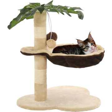 vidaXL Kattenkrabpaal met sisal krabpaal 50 cm beige en bruin