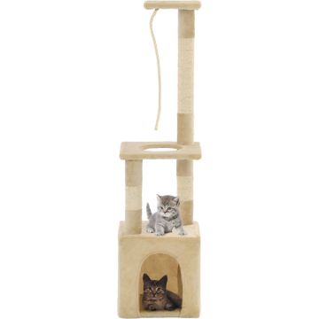 vidaXL Kattenkrabpaal met sisal krabpalen 109 cm beige