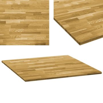 vidaXL Tafelblad vierkant 23 mm 80x80 cm massief eikenhout