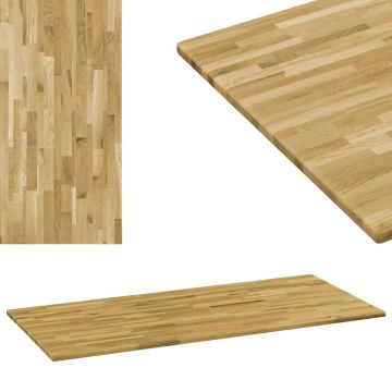 vidaXL Tafelblad rechthoekig 23 mm 120x60 cm massief eikenhout