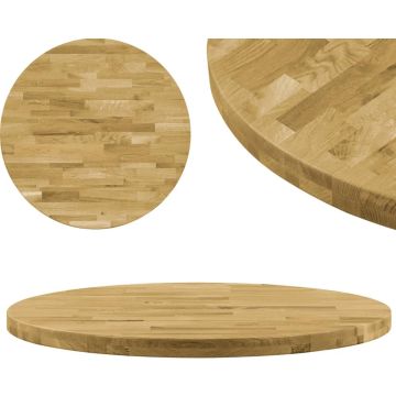 vidaXL Tafelblad rond 44 mm 400 mm massief eikenhout