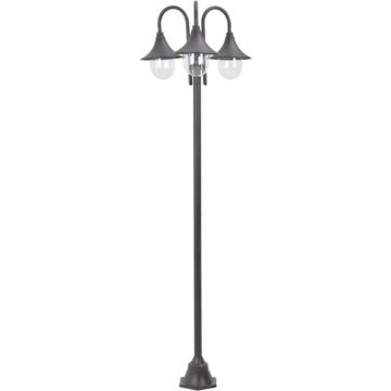 vidaXL Paalverlichting tuin E27 220 cm aluminium brons 3-delig