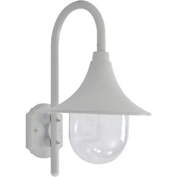 vidaXL Tuin wandlamp E27 42 cm aluminium wit