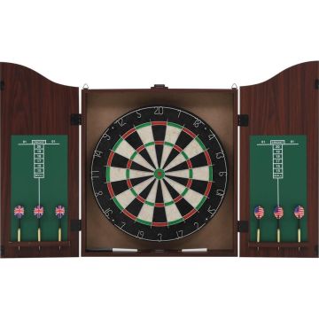 vidaXL Dartbord professioneel met kast en 6 darts sisal