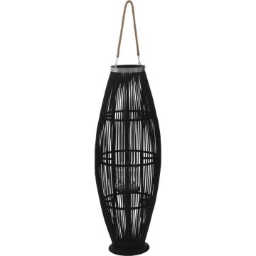 vidaXL Lantaarnhouder hangend 95 cm bamboe zwart