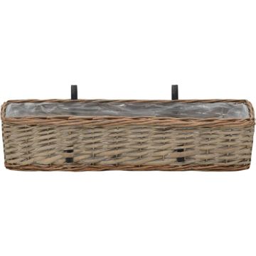 vidaXL Balkonbakken 2 st 60 cm wicker met PE-voering