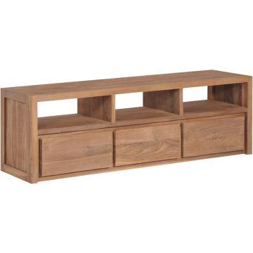 vidaXL Tv-meubel 120x30x40 cm teakhout met natuurlijke afwerking