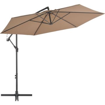 vidaXL Zweefparasol met aluminium paal 300 cm taupe