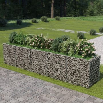 vidaXL Gabion plantenbak verhoogd 450x90x100 cm gegalvaniseerd staal