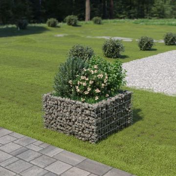 vidaXL Gabion plantenbak verhoogd 90x90x50 cm gegalvaniseerd staal