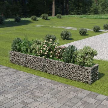 vidaXL Gabion plantenbak verhoogd 360x50x50 cm gegalvaniseerd staal