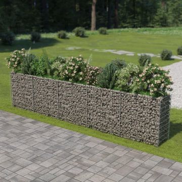 vidaXL Gabion plantenbak verhoogd 450x50x100 cm gegalvaniseerd staal