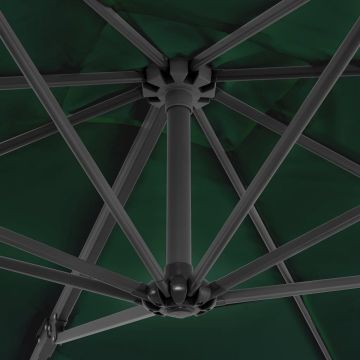 vidaXL Zweefparasol met aluminium paal 250x250 cm groen