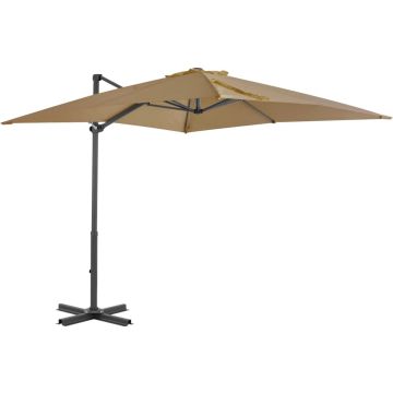 vidaXL Zweefparasol met aluminium paal 250x250 cm taupe