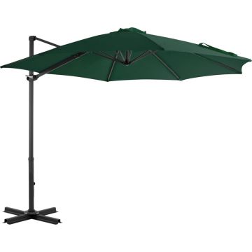 vidaXL Zweefparasol met aluminium paal 300 cm groen