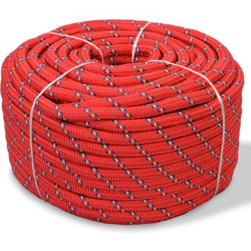 vidaXL Boot touw 16 mm 50 m polypropyleen rood