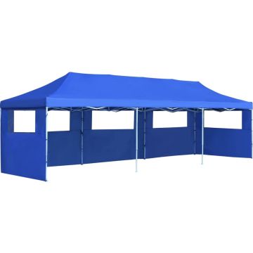 vidaXL Vouwtent pop-up met 5 zijwanden 3x9 m blauw