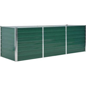 vidaXL Plantenbak verhoogd 240x80x77 cm gegalvaniseerd staal groen