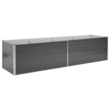 vidaXL Plantenbak verhoogd 320x80x77 cm gegalvaniseerd staal grijs