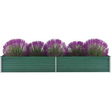 vidaXL Plantenbak verhoogd 320x80x45 cm gegalvaniseerd staal groen