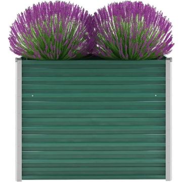 vidaXL Plantenbak verhoogd 100x40x77 cm gegalvaniseerd staal groen