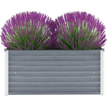 vidaXL Plantenbak verhoogd 100x40x45 cm gegalvaniseerd staal grijs