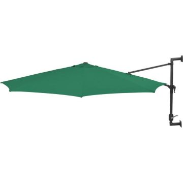 vidaXL Wandparasol met metalen paal 300 cm groen